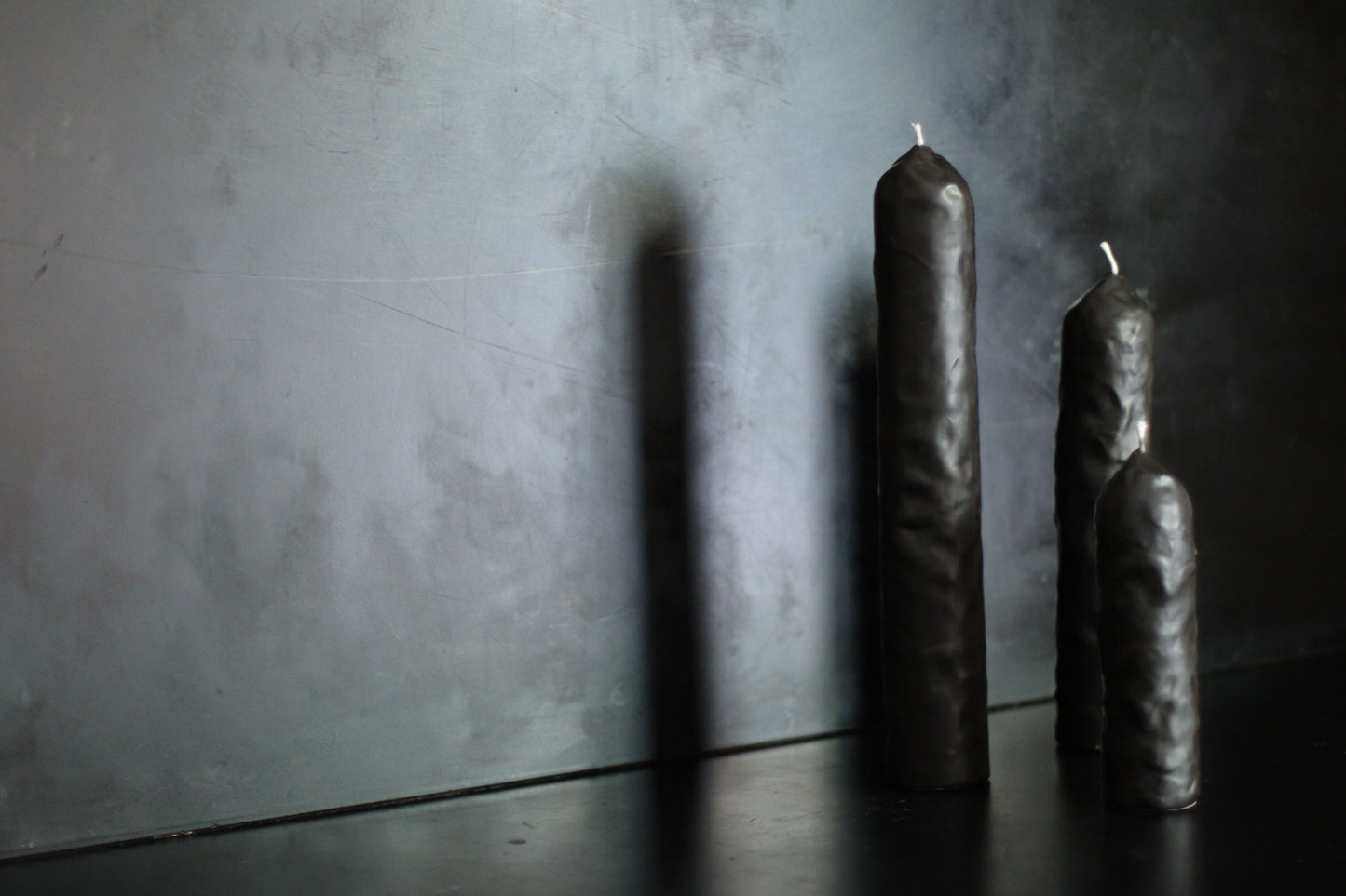 Black Cone Shaped Beeswax Candle - Tall