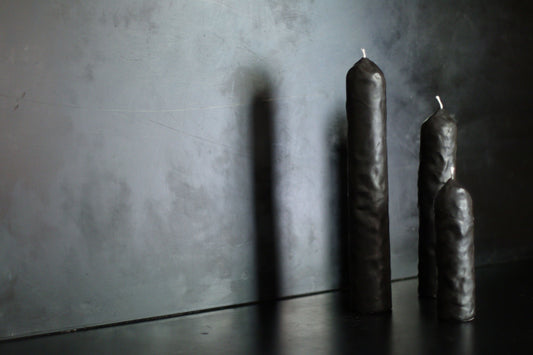 Black Cone Shaped Beeswax Candle - Tall