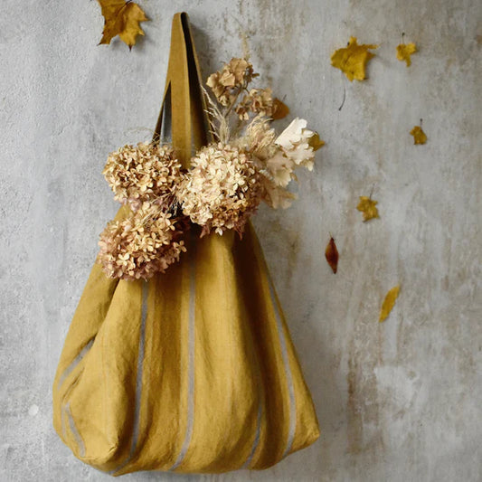 Linen Big Bag - Amber Stripes
