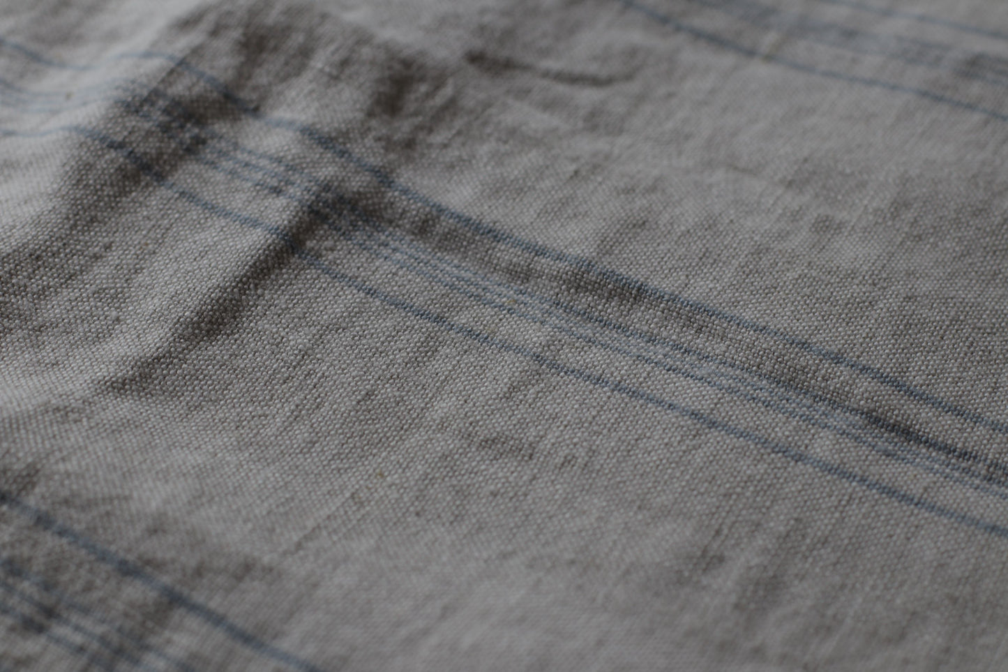 Linen Big Bag - Grey/ Blue Stripes