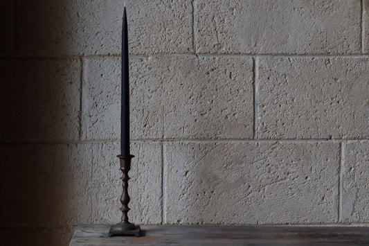 Black Beeswax Dinner Candles (Pair)