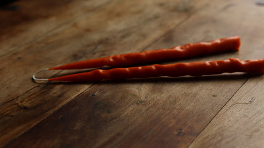 Sculpted and Twisted Pumpkin Dinner Candles (Pair)