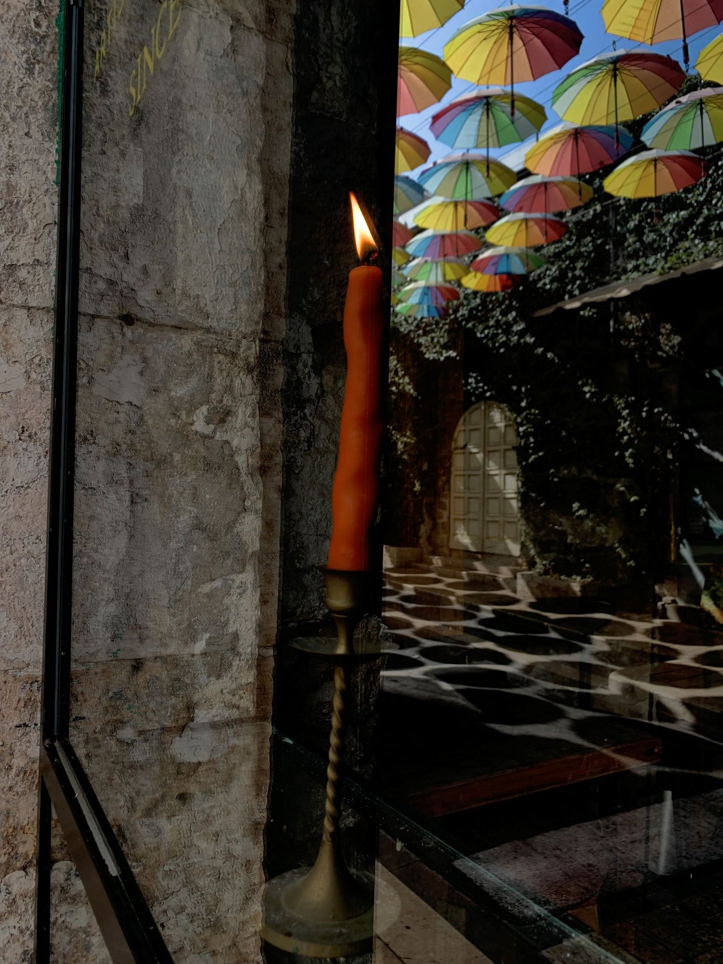 Sculpted and Twisted Pumpkin Dinner Candles (Pair)