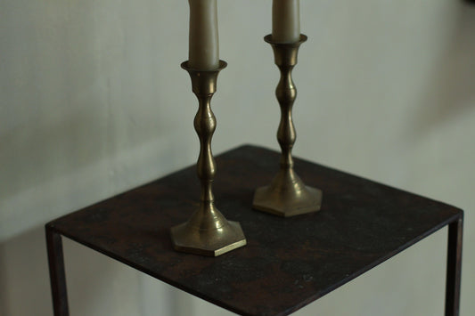 Antique Style Candlestick for dinner candle - Hexagon Base