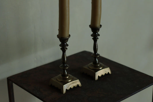 Antique Style Candlestick for dinner candle - Square Base