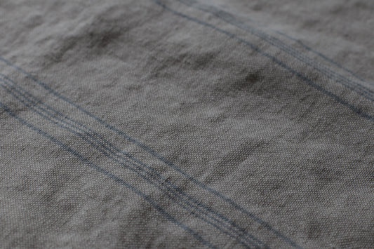 Linen Tote Bag - Grey/ Blue Stripes