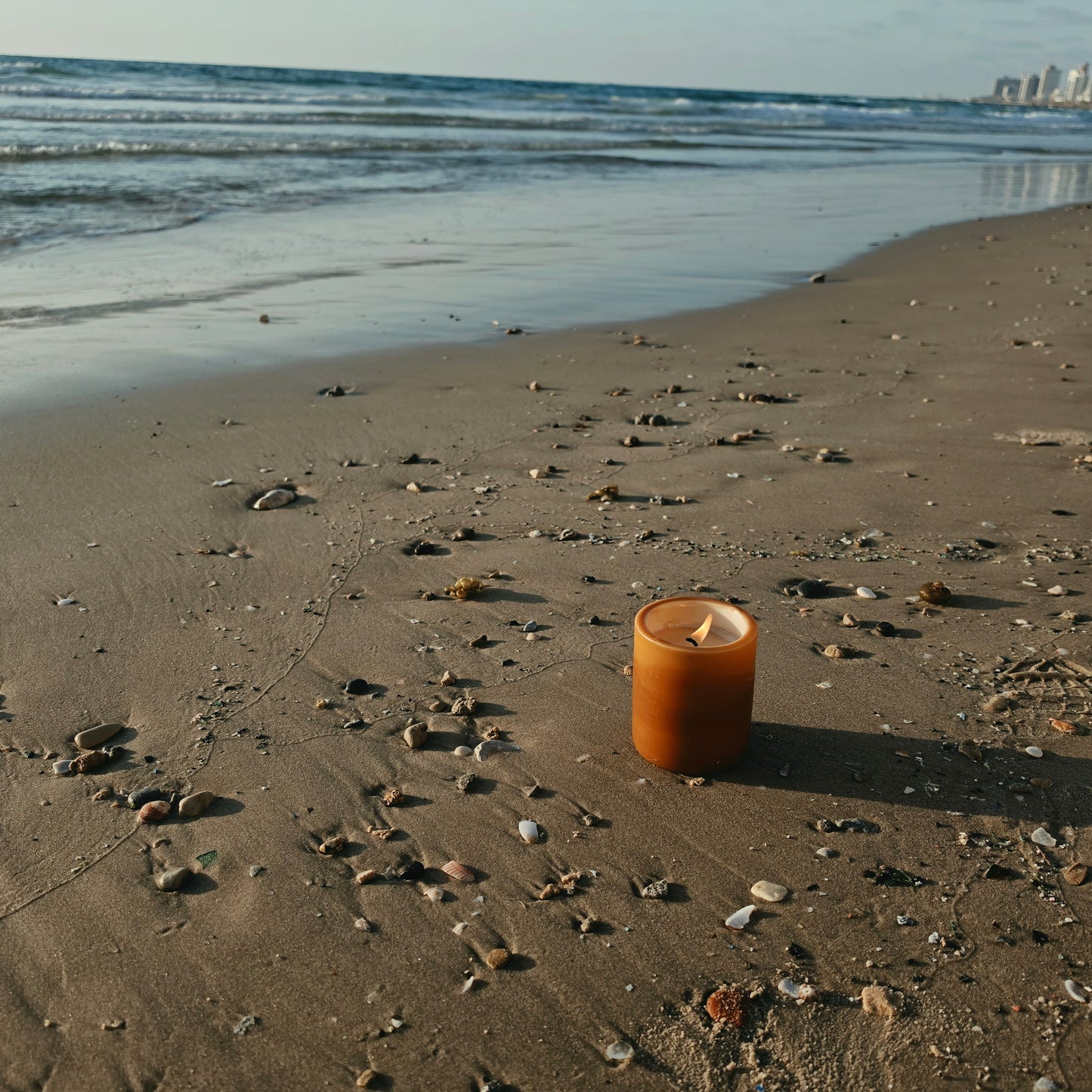 Soy wax sunset candle — natural handmade candle, artisan gift from Israel by Candleroom