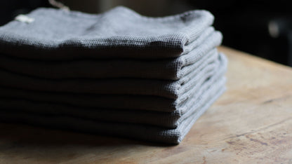 Charcoal Linen Waffle Towel