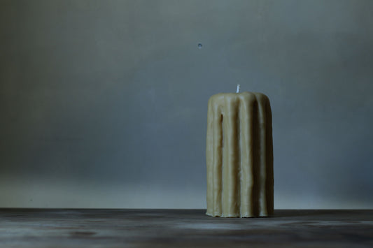 Handmade dripped beeswax candle — 100% pure Israeli beeswax, 15.5cm, approximately 100 hour burn time, by Candleroom