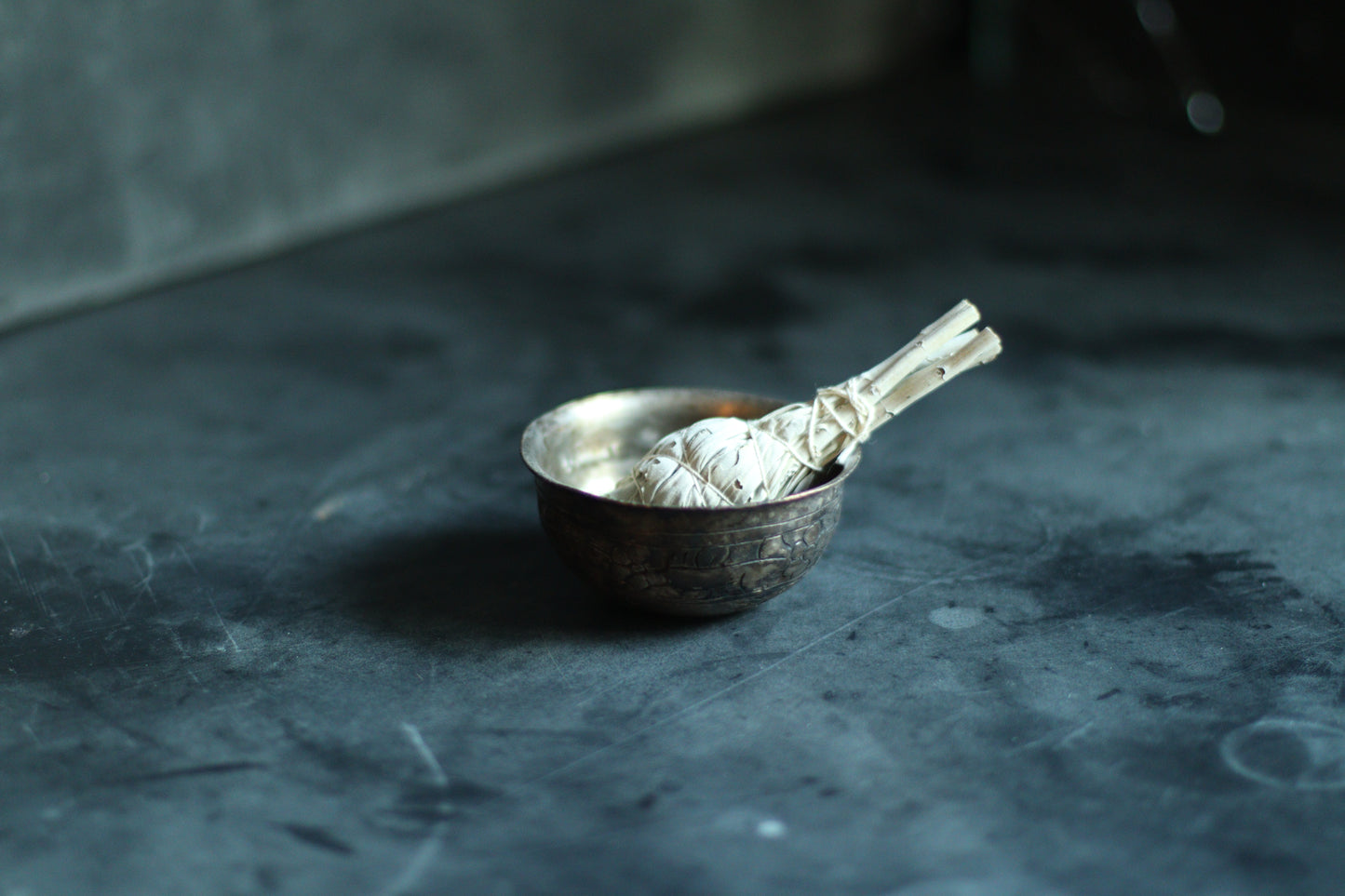 Small Hand- Painted Metal Bowl