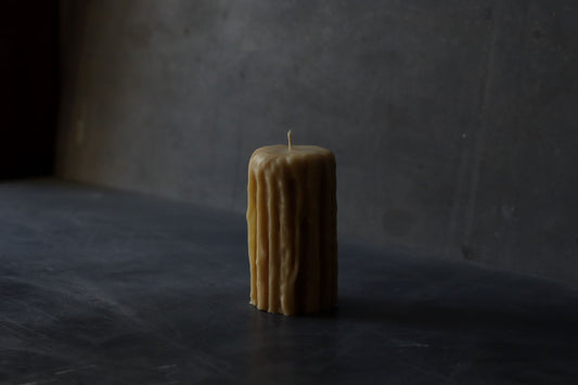 Medium Dripped Beeswax Candle 15.5x8