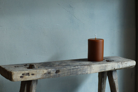 Sculpted Round Burnt Orange Candle 10.5x8