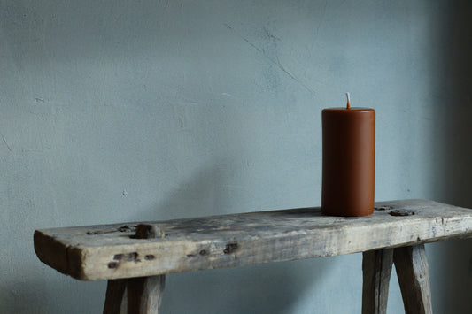 Sculpted Round Burnt Orange Candle 15.5 x 8