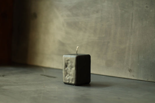 Sculpted Short Rectangle Black Candle 8 x 11