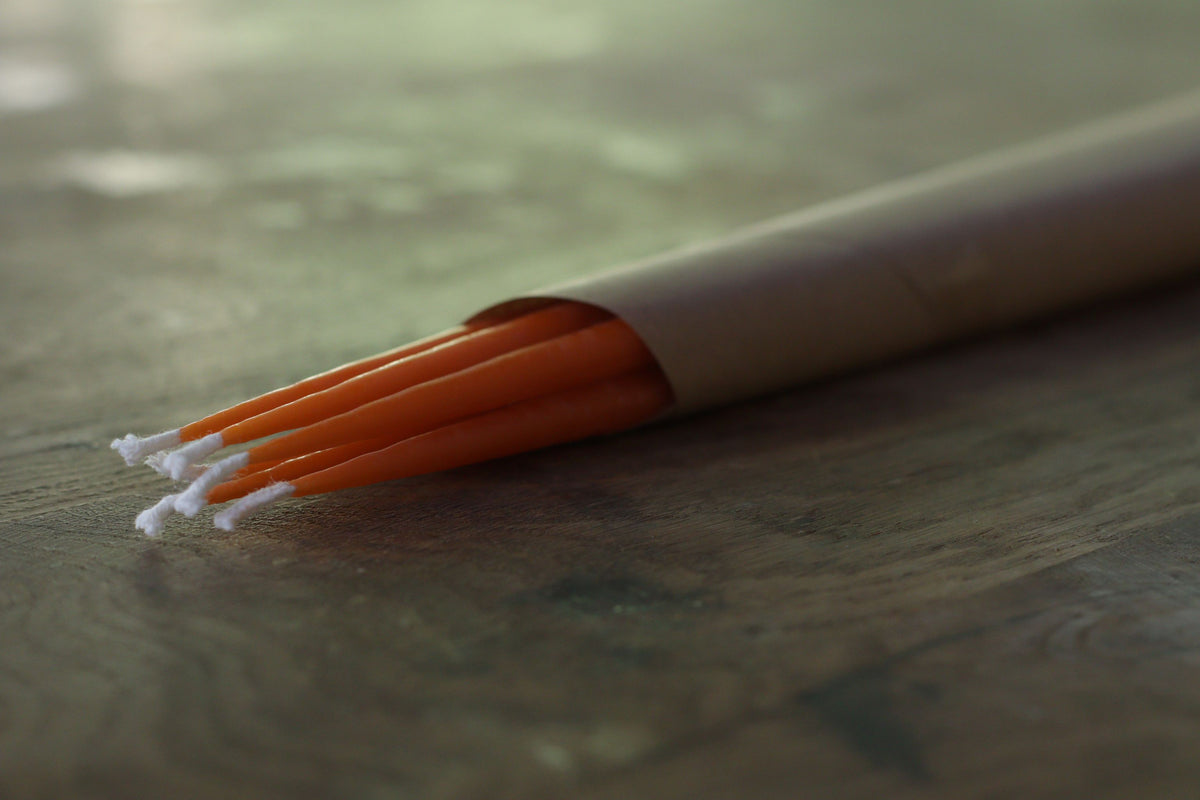 Thin Pumpkin Beeswax Candles (Bundle of 6)