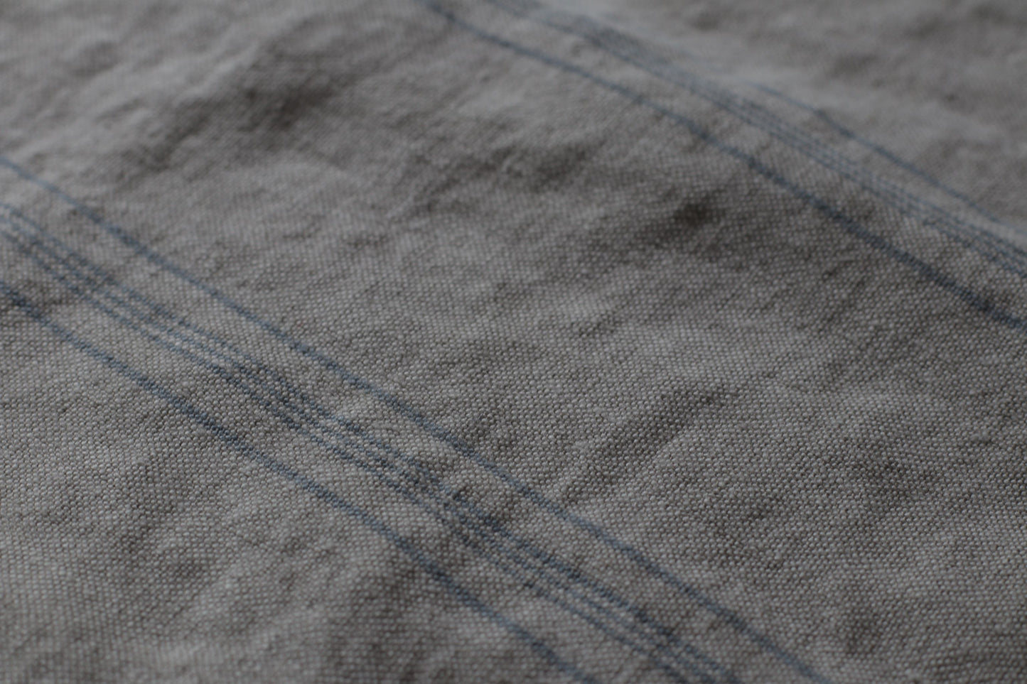 Linen Tote Bag - Grey/ Blue Stripes