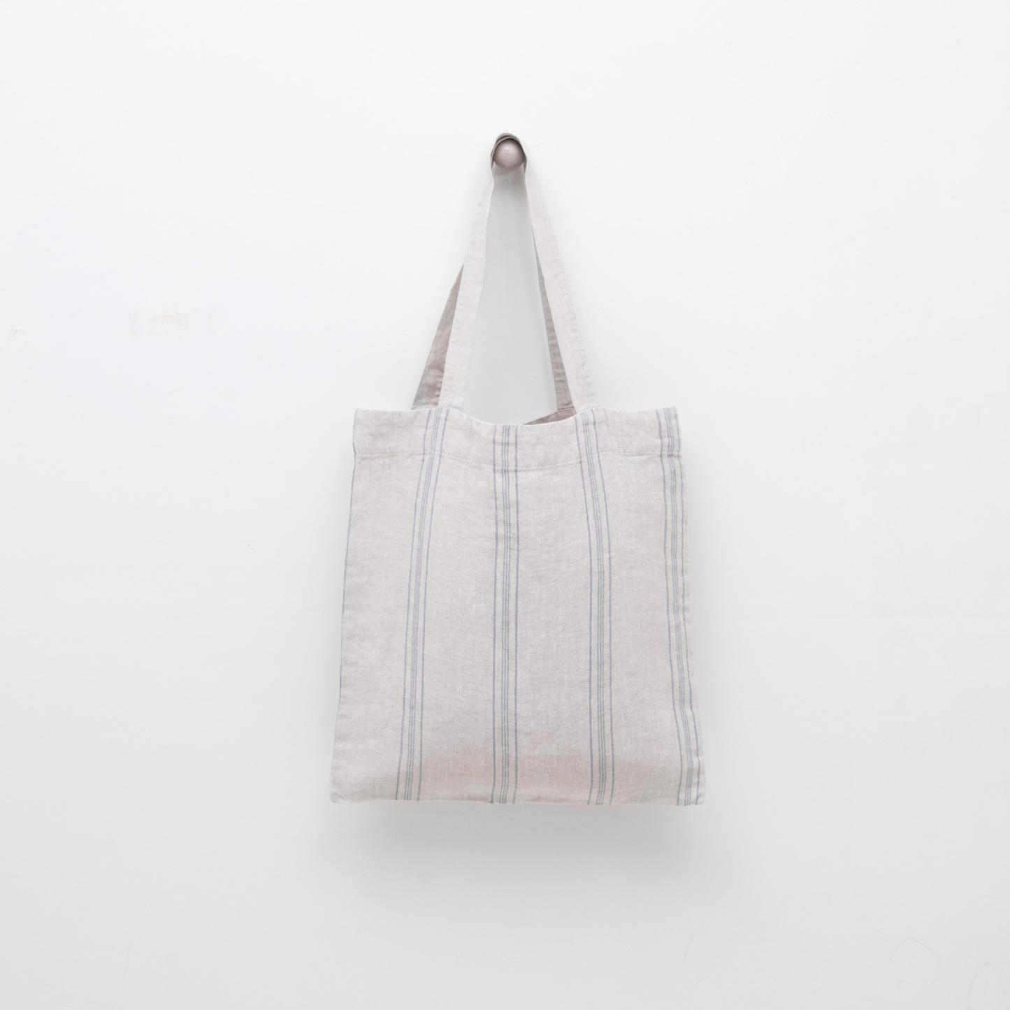 Linen Tote Bag - Grey Stripes